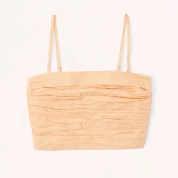 A&F Strapless Poplin Ruched Top - Picture 2 of 4